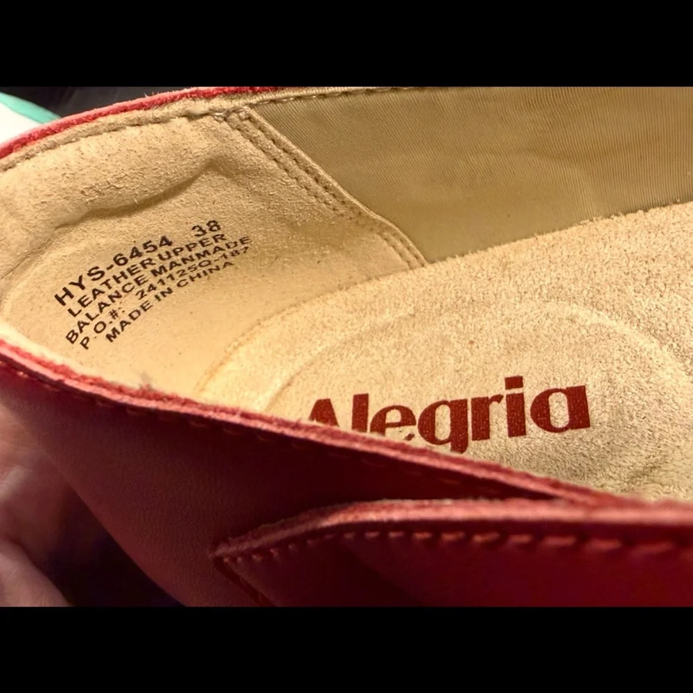 Alegria Hayes Ruby Breeze Mary Jane Wedge Heel Shoes Red Womans EU 38/US 8-8.5 - Picture 11 of 16